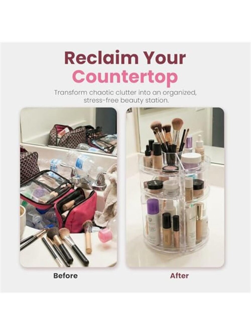 Rotating Makeup Organizer Countertop - Picture 5 of 7